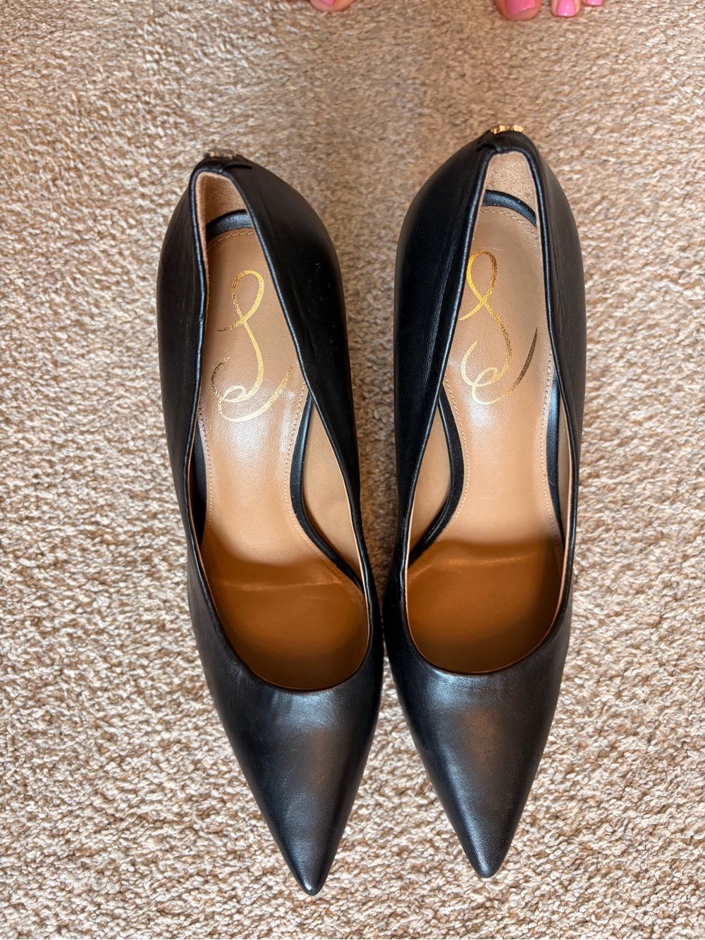 Sam Edelman Antonia Sleek Black Pointed Toe Women's Pumps size 8